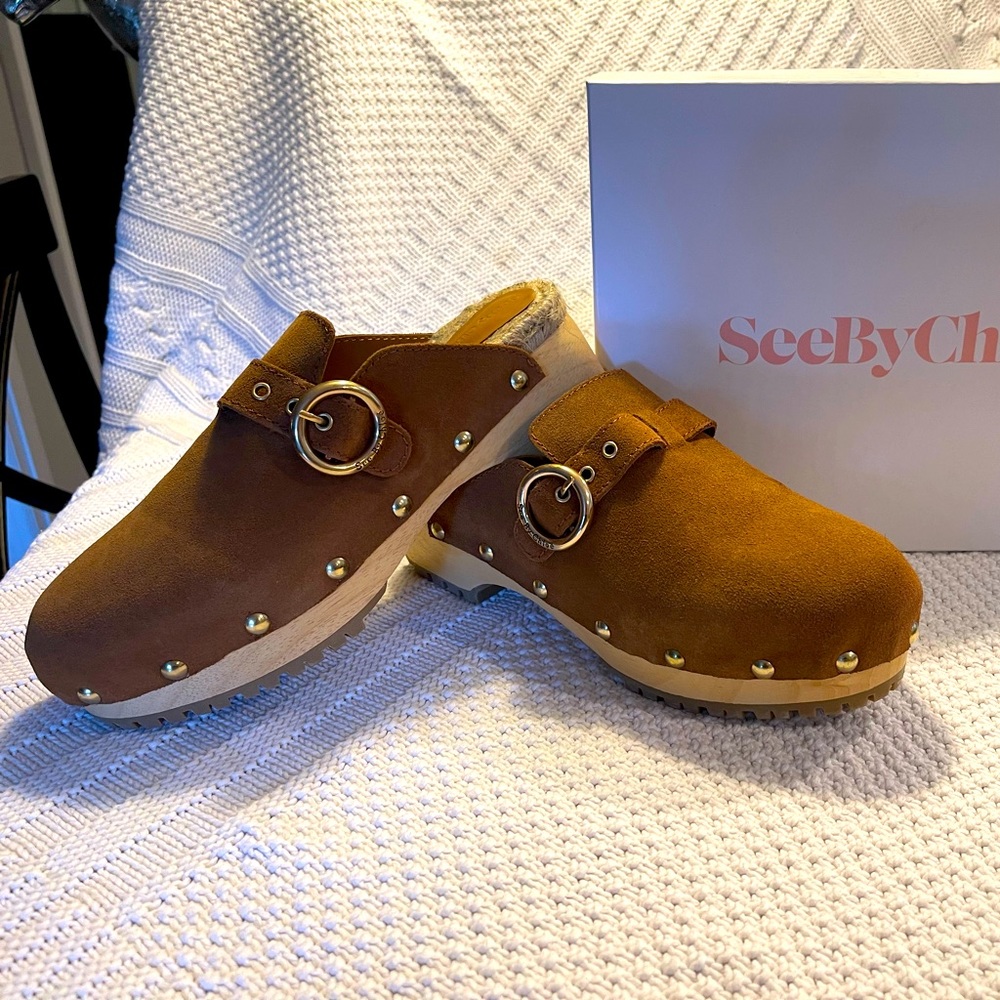 See by Chloe suede clogs